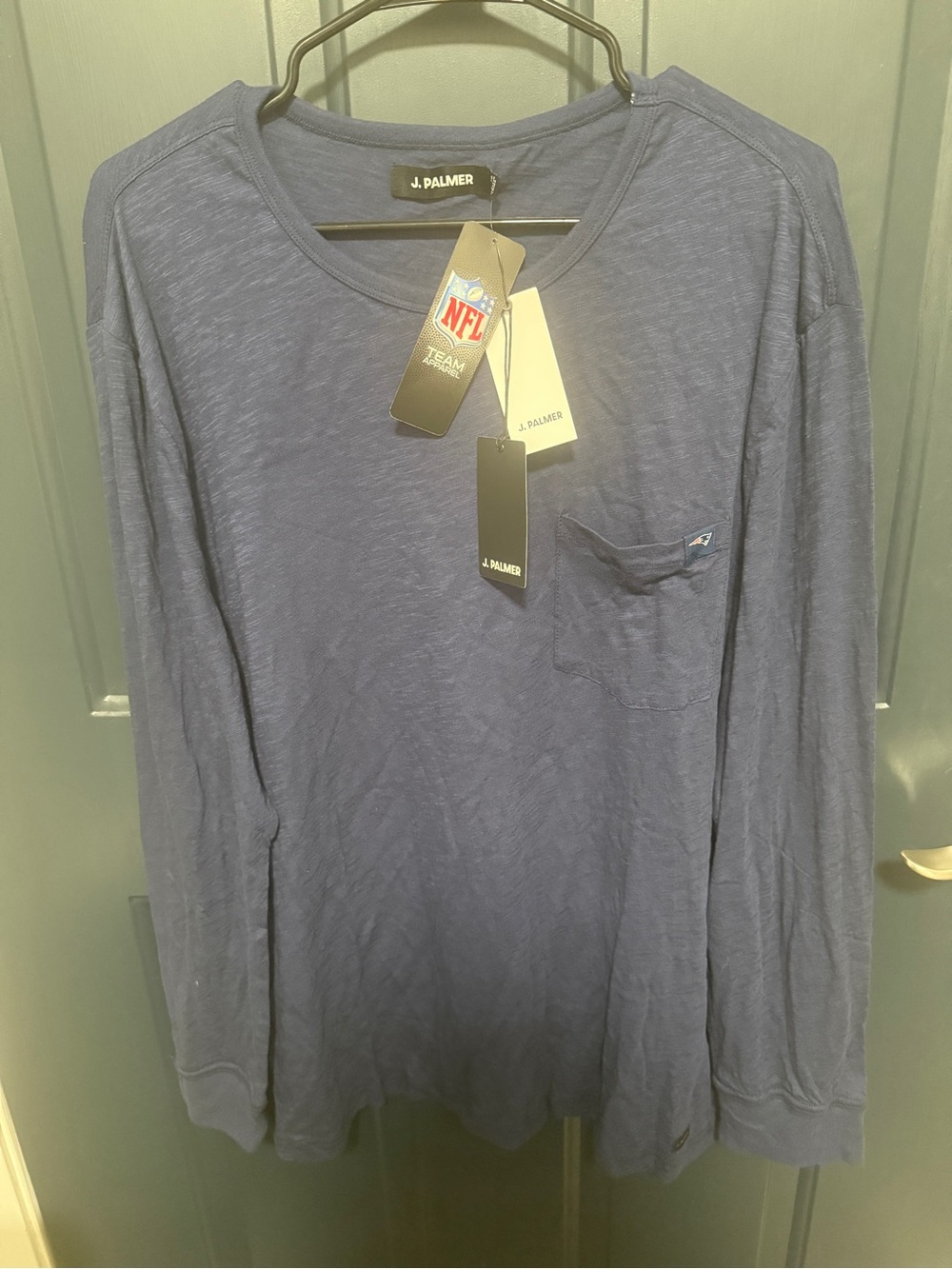 Men's Long Sleeve NFL New England Patriots Pocket Tee - Navy